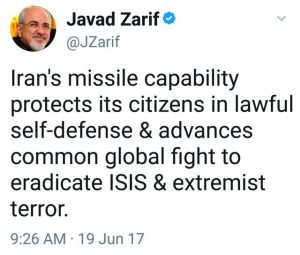 ظریف: توان موشکی ایران از شهروندانش دفاع می‌کند
